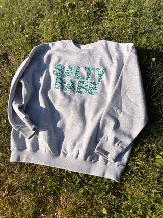 Floral Safari Teal SALTY BABE Sweatshirt - The Salty BabeFleece Tops