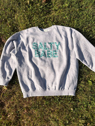 Floral Safari Teal SALTY BABE Sweatshirt - The Salty BabeFleece Tops