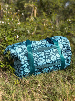 Floral Surfari Teal Neoprene Weekender Duffle Bag - The Salty BabeDuffle Bag