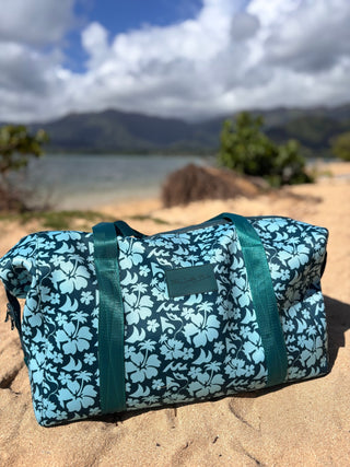 Floral Surfari Teal Neoprene Weekender Duffle Bag - The Salty BabeDuffle Bag