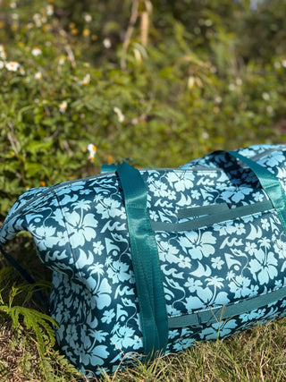 Floral Surfari Teal Neoprene Weekender Duffle Bag - The Salty BabeDuffle Bag