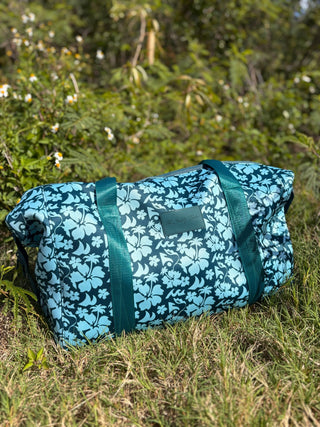 Floral Surfari Teal Neoprene Weekender Duffle Bag - The Salty BabeDuffle Bag