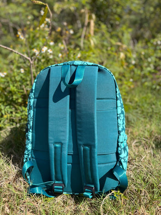 Floral Surfari Teal Nylon Backpack - The Salty BabeBackpacks