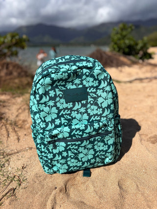 Floral Surfari Teal Nylon Backpack - The Salty BabeBackpacks