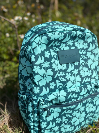 Floral Surfari Teal Nylon Backpack - The Salty BabeBackpacks