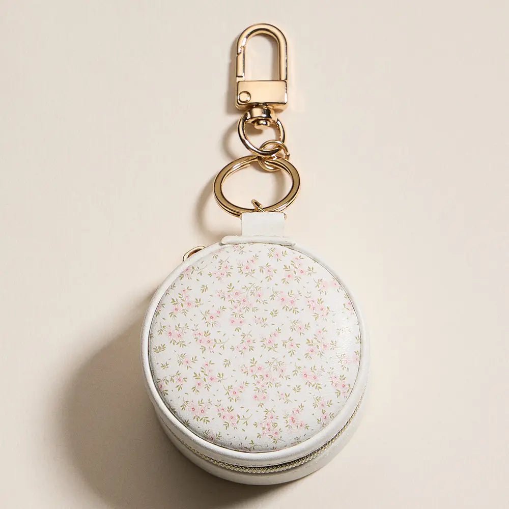 Floral Travel Jewelry Case Keychain/Bag Charm - The Salty BabeBag Charms