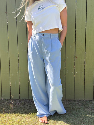Frankie High Waist Basic Wide Leg Pants - The Salty BabePants