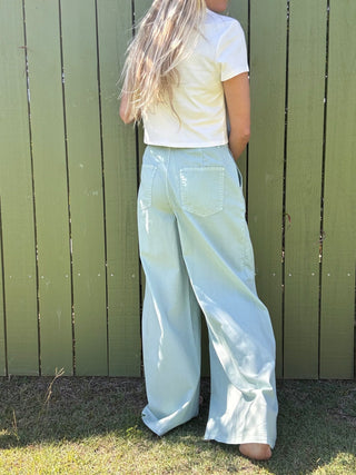 Frankie High Waist Basic Wide Leg Pants - The Salty BabePants