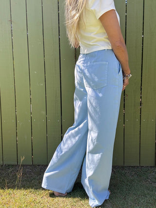 Frankie High Waist Basic Wide Leg Pants - The Salty BabePants