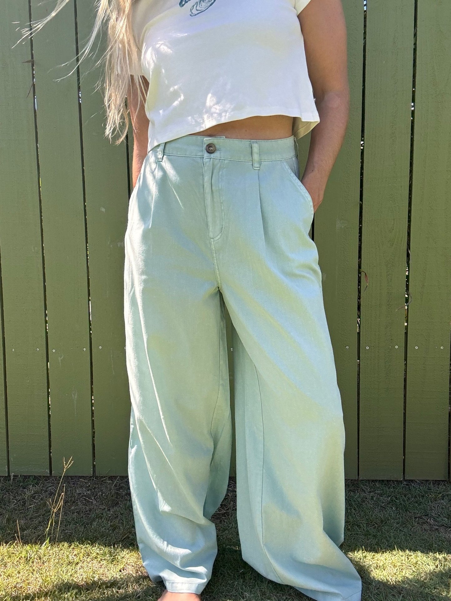 Frankie High Waist Basic Wide Leg Pants - The Salty BabePants