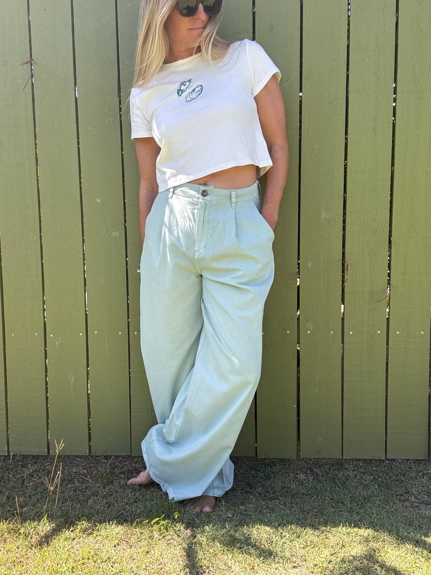 Frankie High Waist Basic Wide Leg Pants - The Salty BabePants