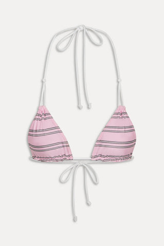 FRANKIE'S BIKINIS Ari Reversible Shine Bikini Top - Pink Stripe - The Salty BabeSwim Tops
