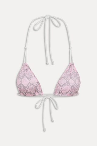 FRANKIE'S BIKINIS Ari Reversible Shine Bikini Top - Pink Stripe - The Salty BabeSwim Tops