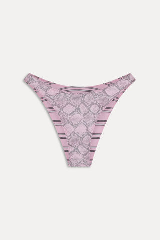 FRANKIE'S BIKINIS Dove Reversible Shine Bikini Bottom - Pink Stripe - The Salty BabeSwim Bottoms