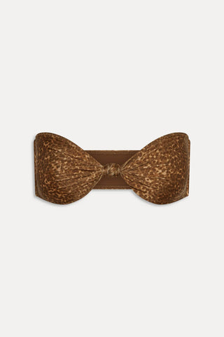 FRANKIE'S BIKINIS Gigi Bandeau Shine Bikini Top - Vintage Cheetah - The Salty BabeSwim Tops