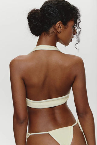 FRANKIE'S BIKINIS Jayne Terry Halter Bikini Top - Lemon - The Salty BabeSwim Tops