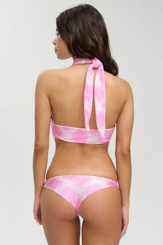 FRANKIE'S BIKINIS Marina Satin Cheeky Bikini Bottom - Tropical Pink Polka Dot - The Salty BabeSwim Bottoms
