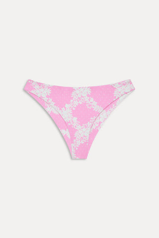 FRANKIE'S BIKINIS Marina Satin Cheeky Bikini Bottom - Tropical Pink Polka Dot - The Salty BabeSwim Bottoms