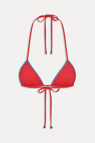 FRANKIE'S BIKINIS Nick Beaded Triangle Bikini Top - Havana - The Salty BabeSwim Tops