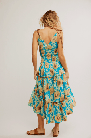 FREE PEOPLE Adriel Midi Dress - Hawaiian Ocean Combo - The Salty BabeDresses