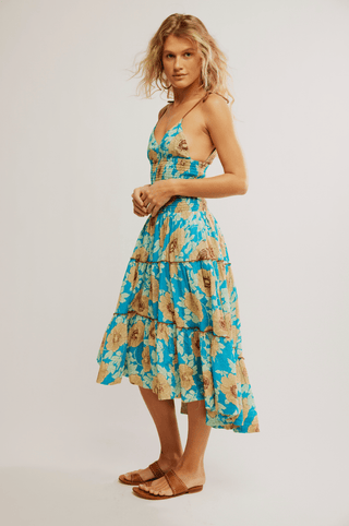 FREE PEOPLE Adriel Midi Dress - Hawaiian Ocean Combo - The Salty BabeDresses