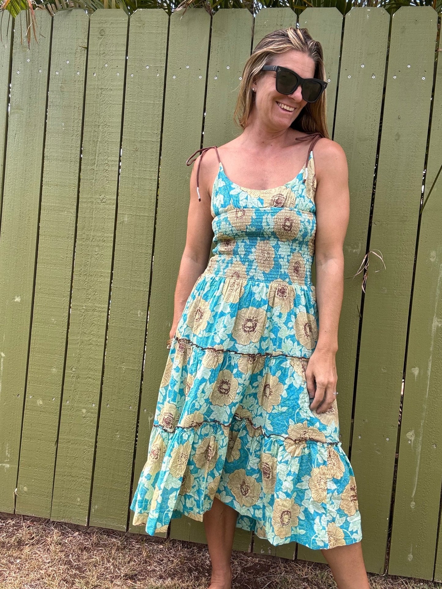 FREE PEOPLE Adriel Midi Dress - Hawaiian Ocean Combo - The Salty BabeDresses