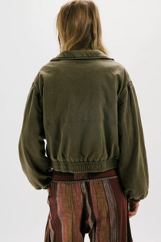 FREE PEOPLE Birdie Washed Jacket - Olive Green - The Salty BabeJackets