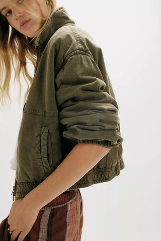 FREE PEOPLE Birdie Washed Jacket - Olive Green - The Salty BabeJackets
