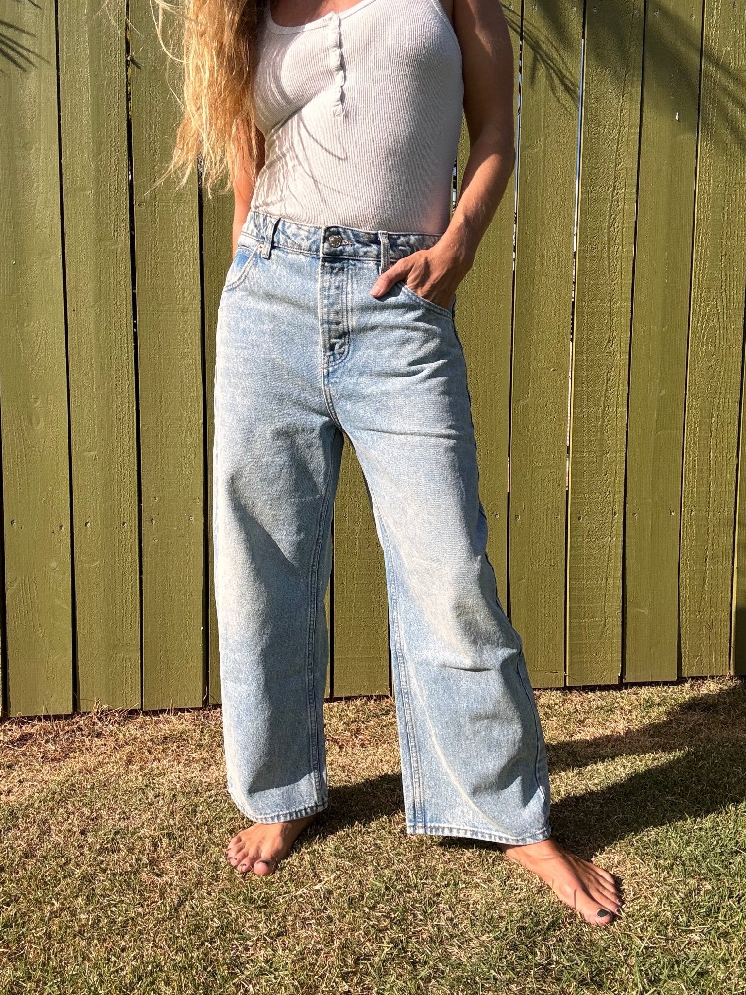 FREE PEOPLE Deep Trance Dropped BF Jeans-Sweet Dreams – The Salty Babe