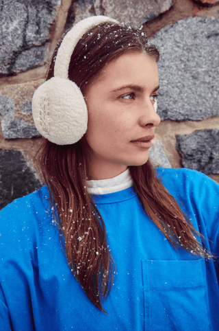 FREE PEOPLE Double Diamond Fleece Ear Warmers - Winter White | The Salty Babe
