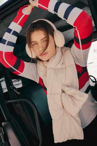 FREE PEOPLE Double Diamond Fleece Ear Warmers - Winter White | The Salty Babe