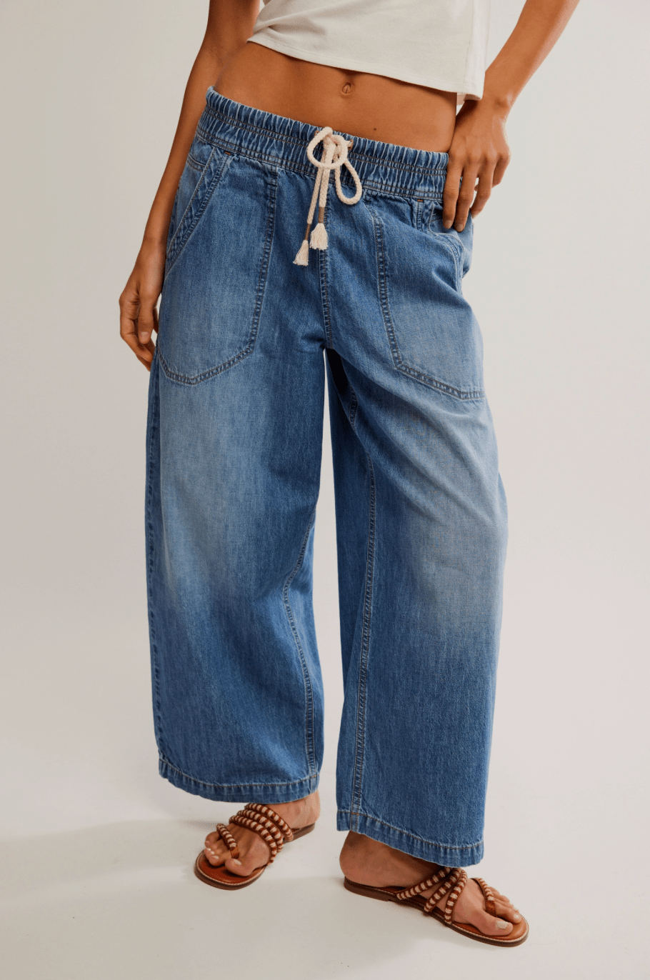 FREE PEOPLE Easy Peasy Pull - On Jeans - No Problem - The Salty BabePants
