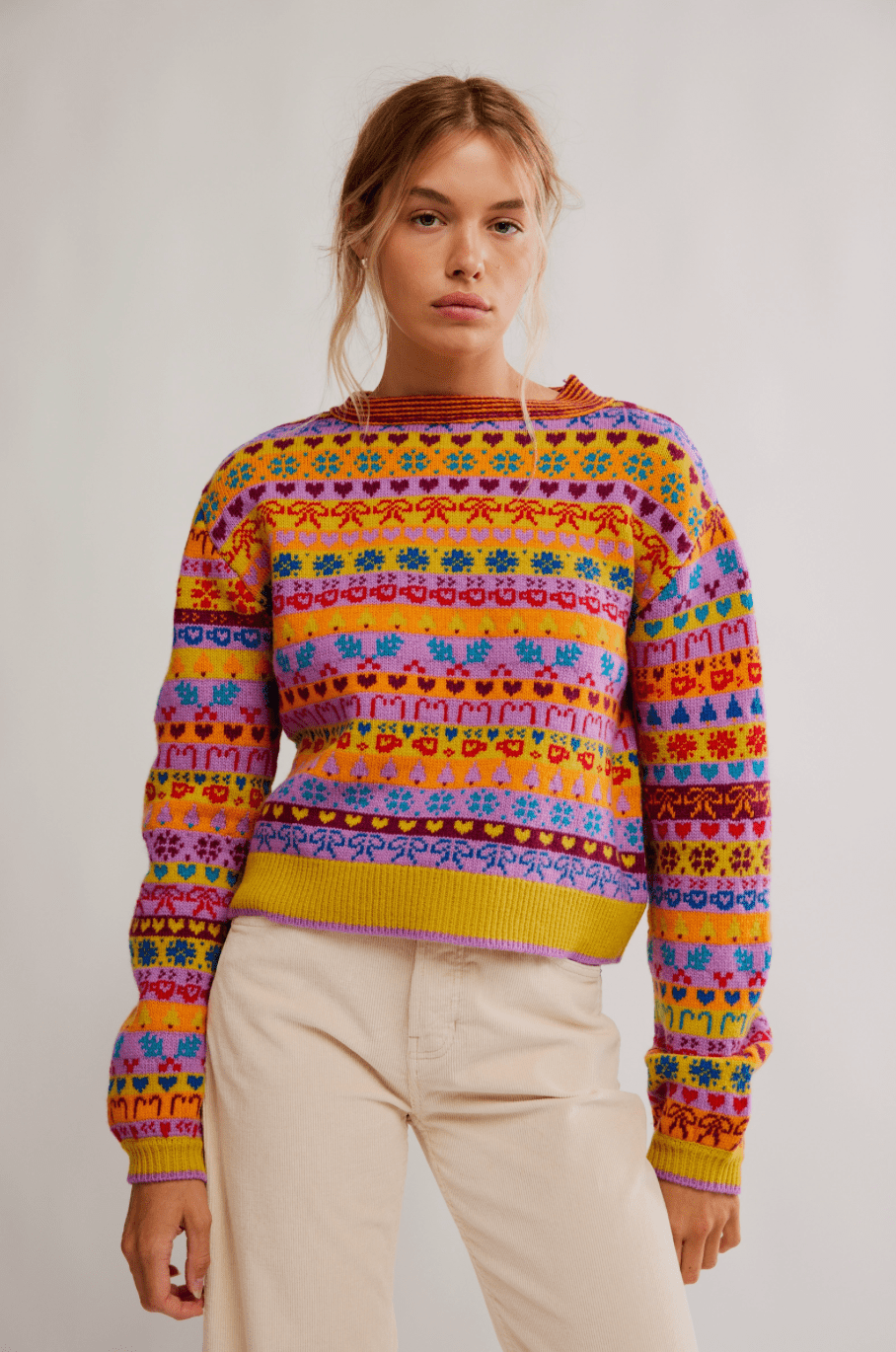 FREE PEOPLE Favorite Things Sweater - Bright Confetti Combo - The Salty Babeswear