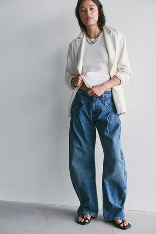 FREE PEOPLE Golden Hour Trouser Jeans - Deacon Blue - The Salty BabePants
