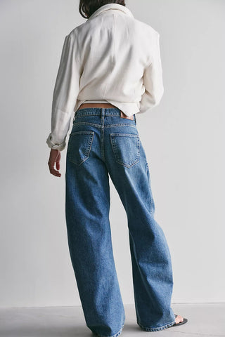 FREE PEOPLE Golden Hour Trouser Jeans - Deacon Blue - The Salty BabePants
