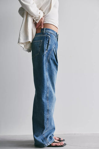 FREE PEOPLE Golden Hour Trouser Jeans - Deacon Blue - The Salty BabePants