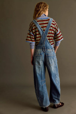 FREE PEOPLE Good Luck Barrel Overalls - Ultra Light Beam - The Salty BabeOveralls