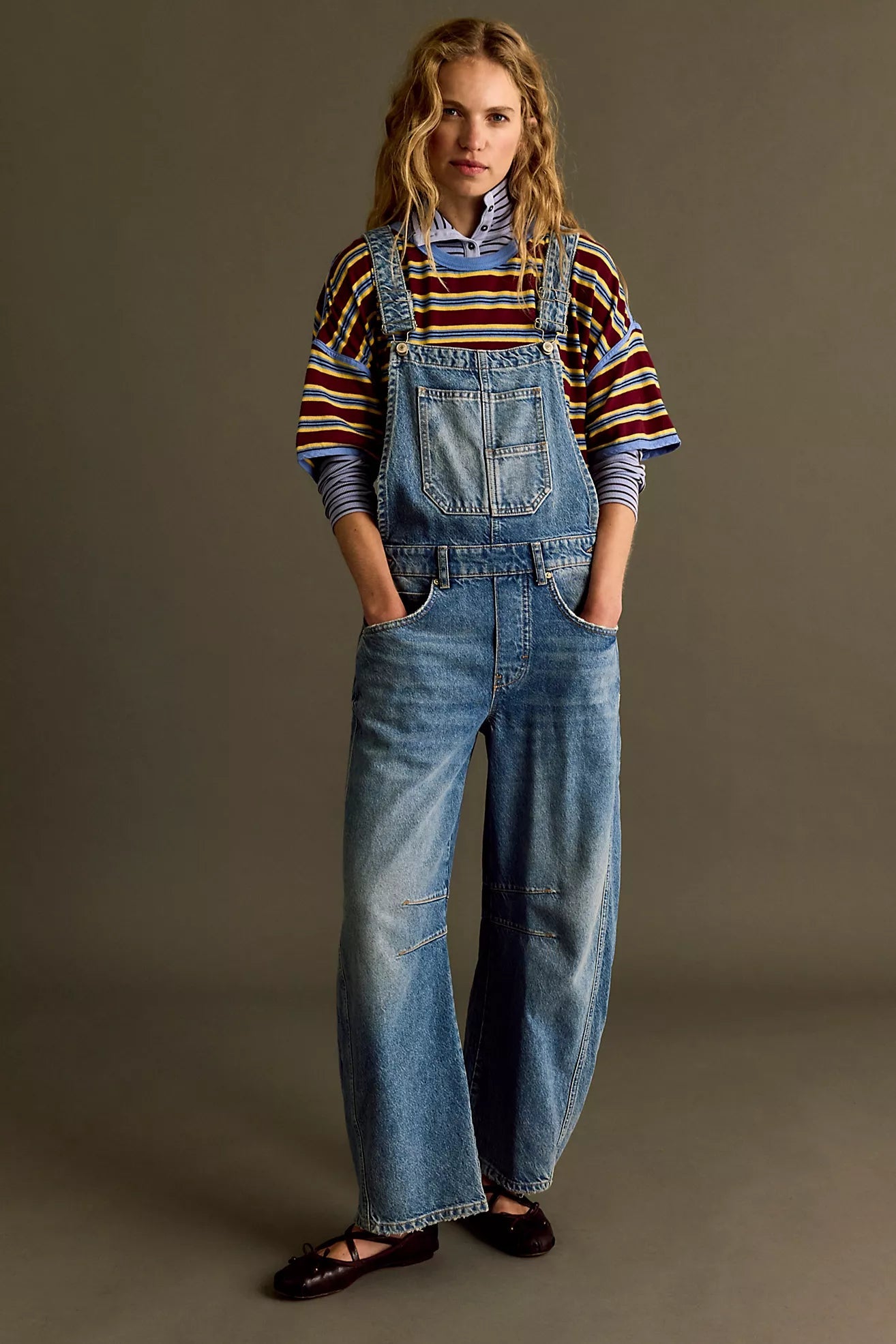 FREE PEOPLE Good Luck Barrel Overalls - Ultra Light Beam - The Salty BabeOveralls