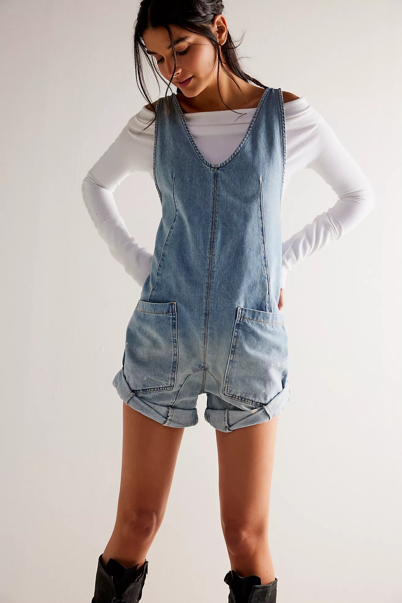 FREE PEOPLE High Roller Shortall - Bright Eyes - The Salty BabeRomper