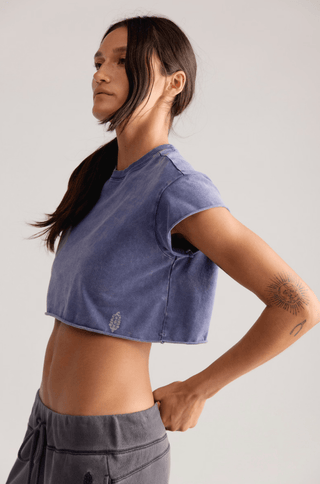 FREE PEOPLE Hot Shot Cropped Tee - True Nevy - The Salty BabeTee Shirts