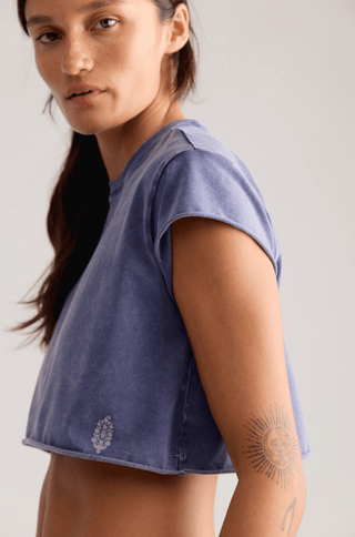 FREE PEOPLE Hot Shot Cropped Tee - True Nevy - The Salty BabeTee Shirts