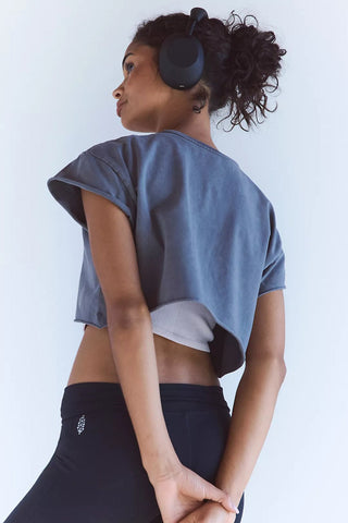 FREE PEOPLE Hot Shot Cropped Tee - Vintage Black - The Salty BabeTee Shirts