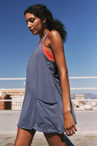 FREE PEOPLE Hot Shot Mini Dress - Blue Indigo - The Salty BabeDresses