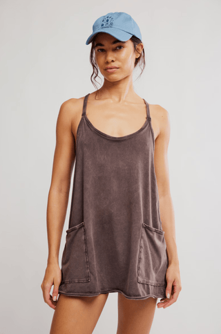 FREE PEOPLE Hot Shot Mini Dress - Chocolate - The Salty BabeDresses