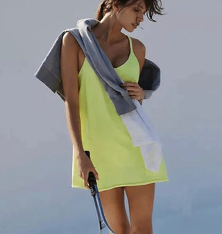 FREE PEOPLE Hot Shot Mini Dress - Vapor Lime - The Salty BabeDresses