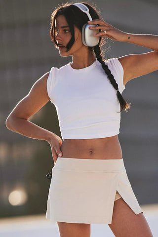 FREE PEOPLE Hot Shot Mini Skort - Cappuccino - The Salty BabeSkort