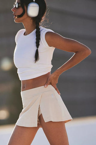 FREE PEOPLE Hot Shot Mini Skort - Cappuccino - The Salty BabeSkort