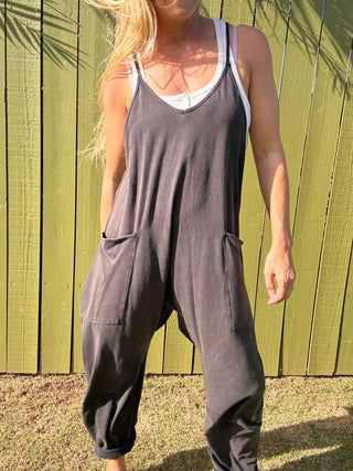 FREE PEOPLE Hot Shot Onesie - Washed Black | The Salty Babe