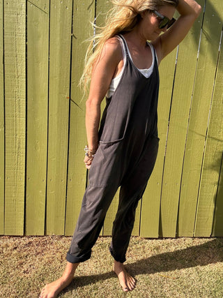 FREE PEOPLE Hot Shot Onesie - Washed Black | The Salty Babe