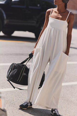 FREE PEOPLE Hot Shot Strappy Onesie - Ivory - The Salty BabeJumpsuits